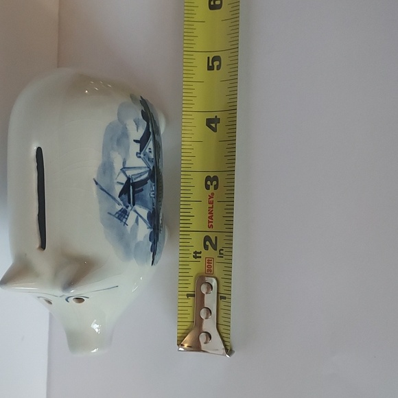 Delft Piggy Bank Blue White Handpainted - Picture 8 of 12